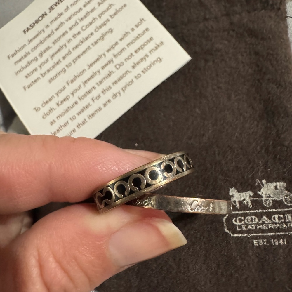 Coach Silver & Enamel Ring Set - Picture 2 of 3
